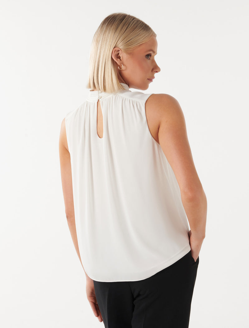 Harlow Keyhole Sleeveless Blouse Forever New