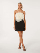 Jamieson Silk Rosette Mini Dress Forever New