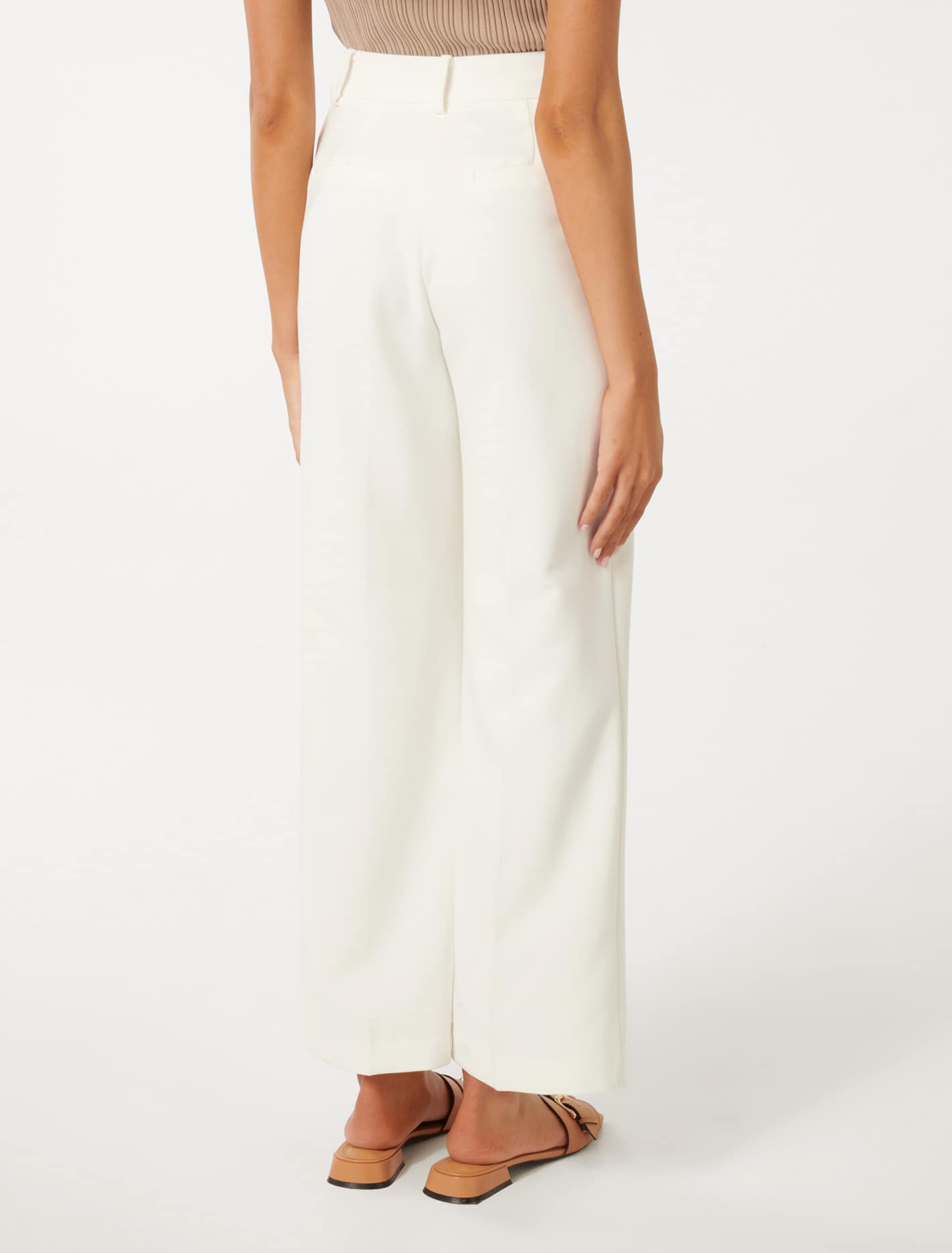 Josie Petite Straight Leg Pants Icy White | Forever New