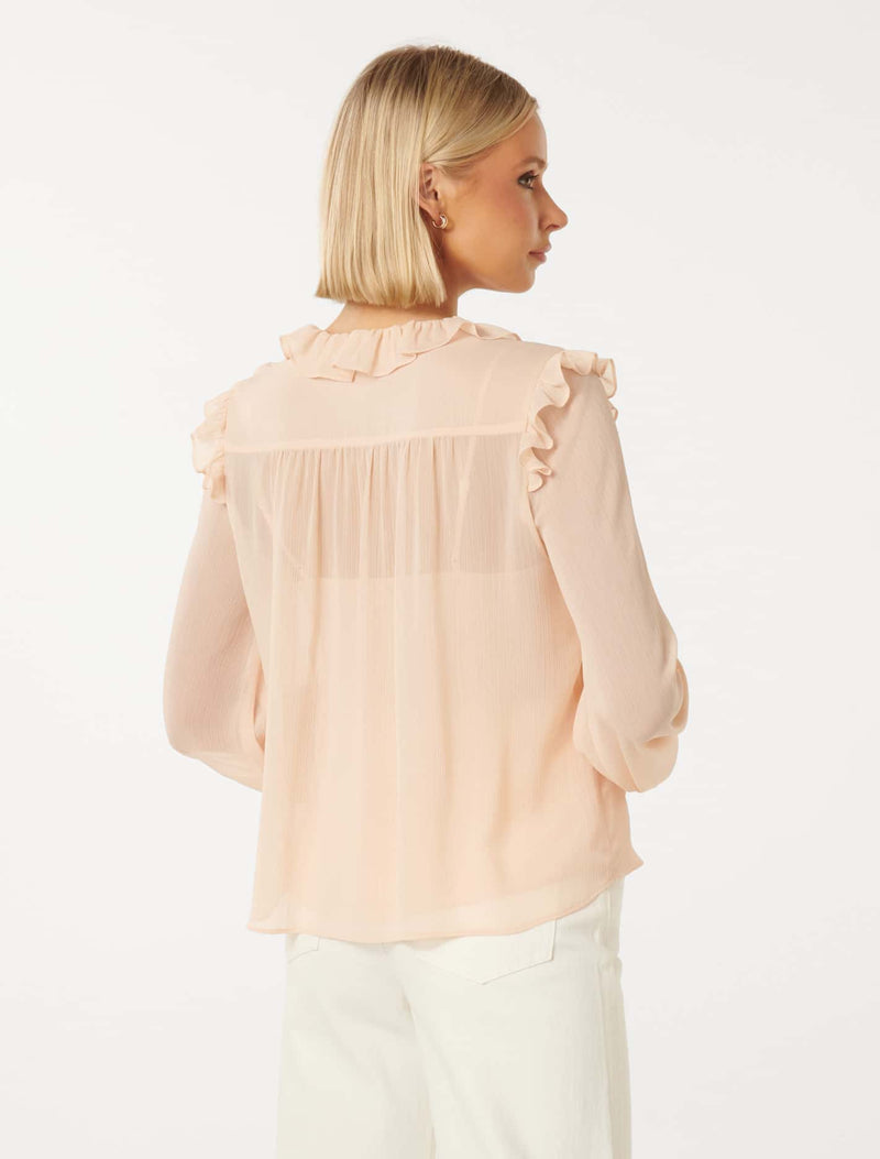 Cody Ruffle Pintuck Blouse Forever New