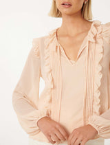 Cody Ruffle Pintuck Blouse Forever New