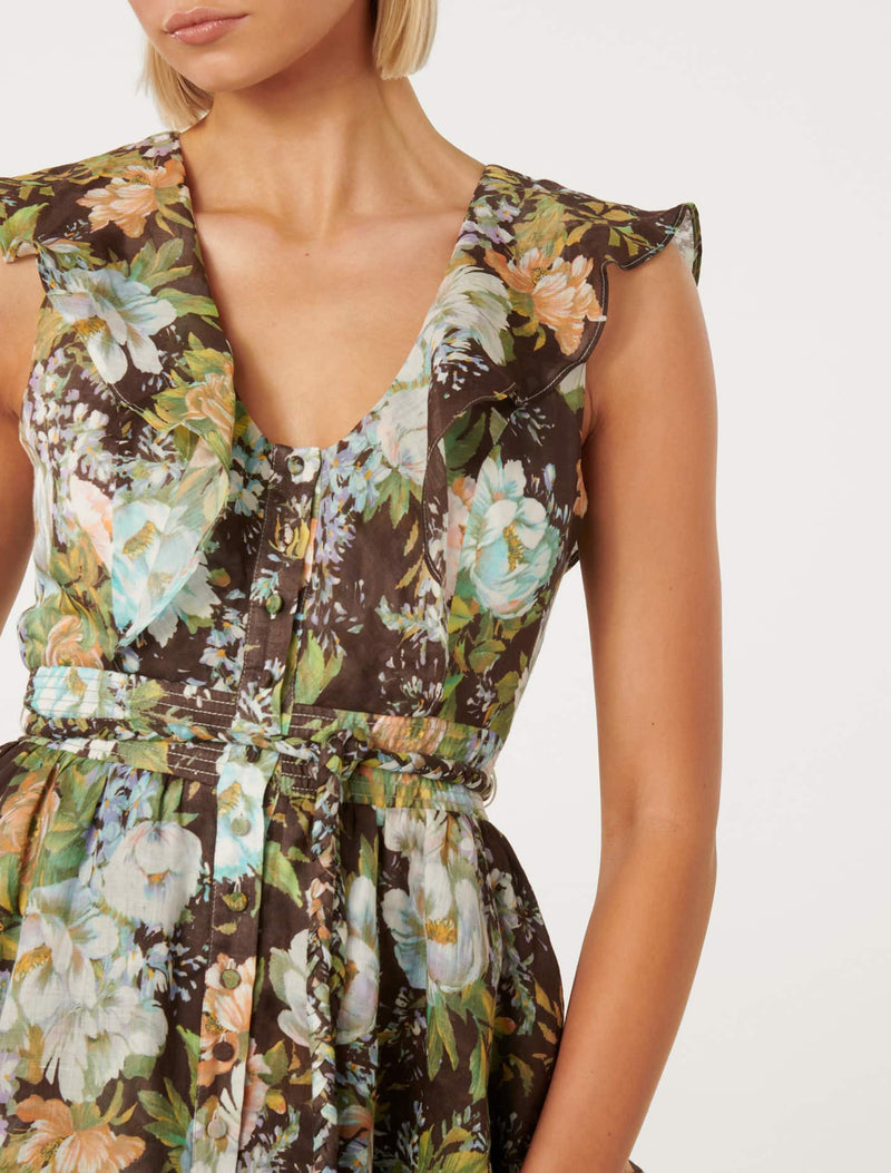 Zoe Ruffle Mini Dress Forever New