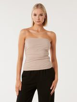 Ines Ruched Side Bandeau Top Forever New
