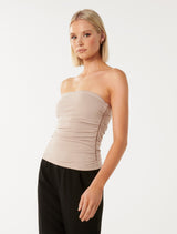 Ines Ruched Side Bandeau Top Forever New