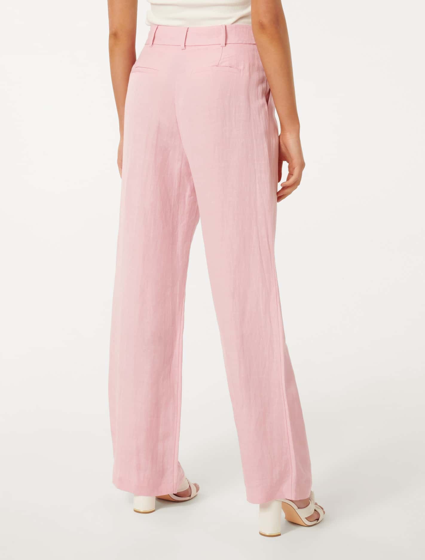 Bella Button Tab Pants Cameo Pink Suit | Forever New