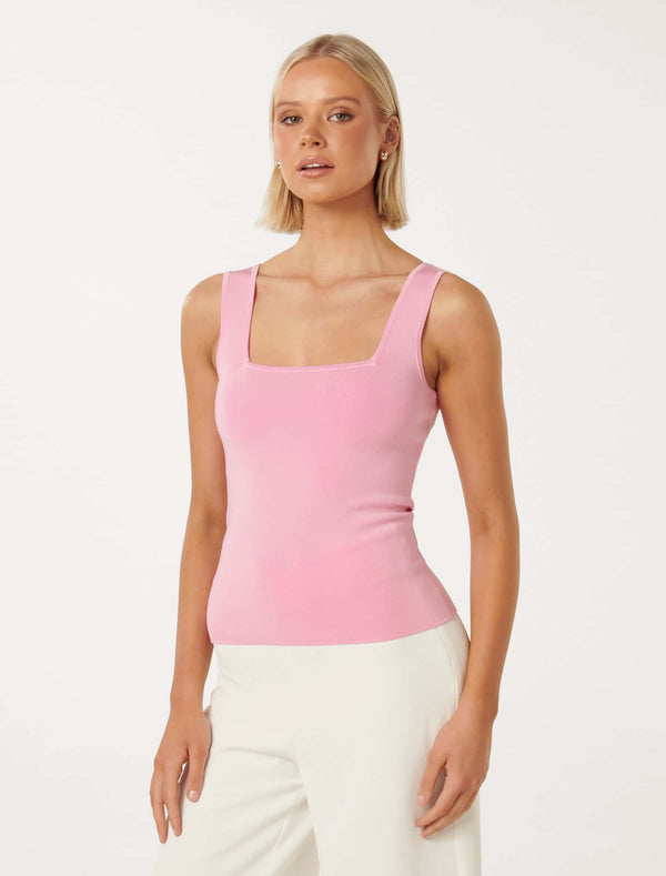 Ava Square Neck Tank Top Forever New