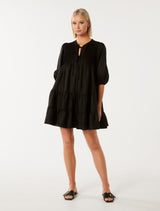Sandra Pin-Tuck Smock Mini Dress Forever New