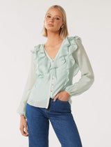 Sandy Ruffle Blouse Forever New