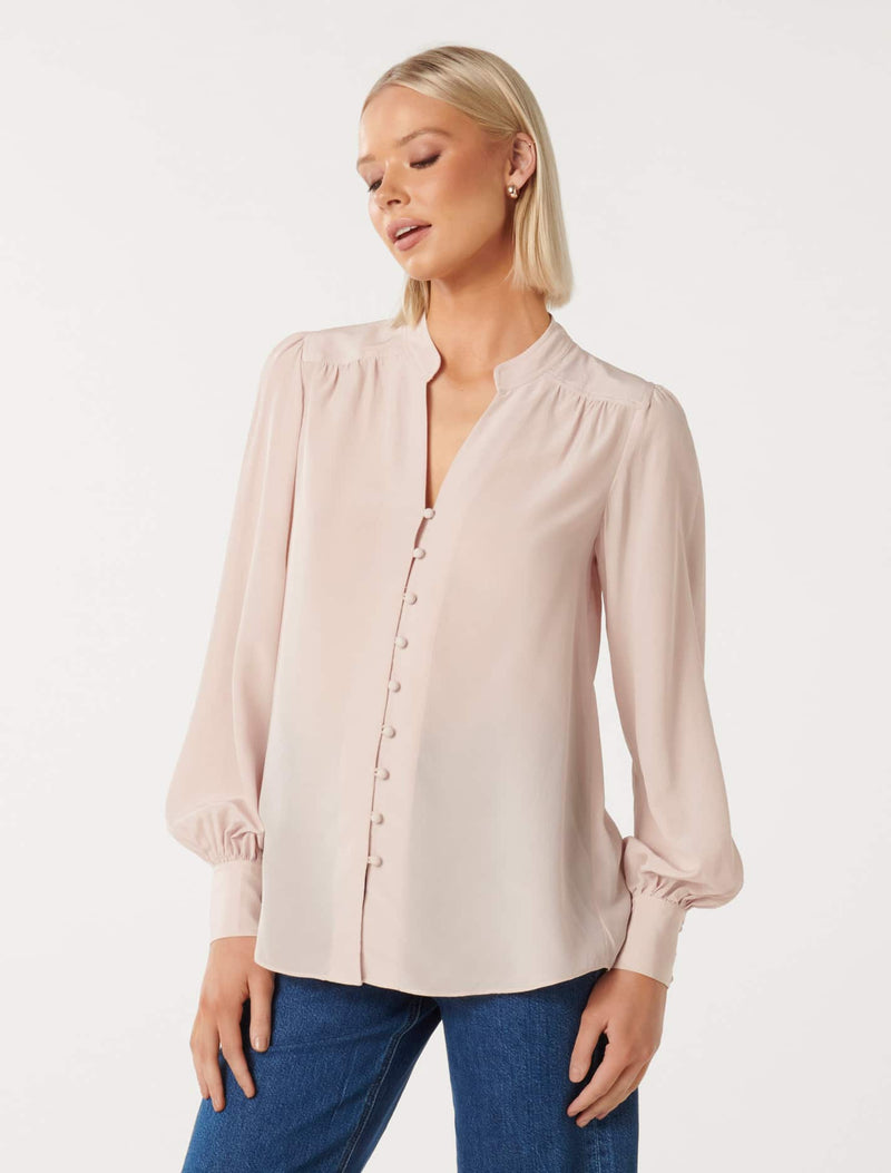Premium Delia Silk Blouse Forever New