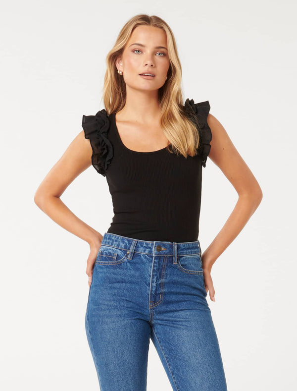 Phoebe Ruffle Sleeve Top Forever New