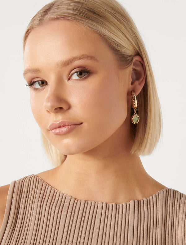 Signature Lulu Glass Stone Earrings Forever New