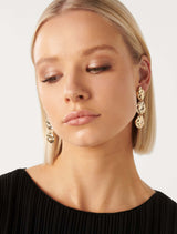 Signature Anthea Multi Textured Drop Earrings Forever New