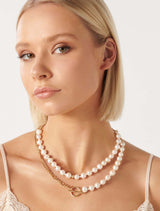 Signature Tamsin Double Glass Pearl Necklace Forever New