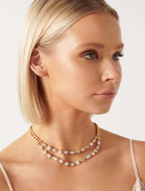 Signature Isabelle Glass Stone Layered Necklace Forever New