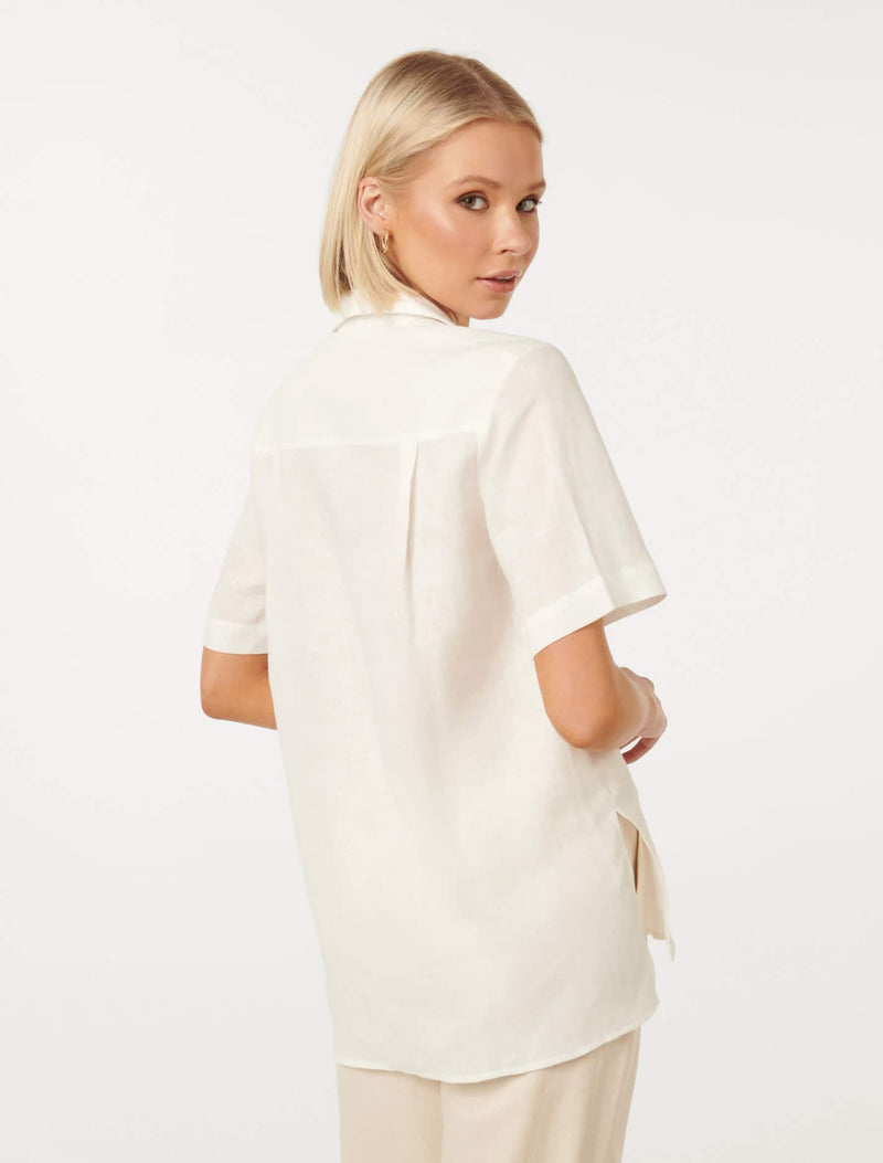 Misty Short Sleeve Linen Shirt Forever New