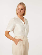 Misty Short Sleeve Linen Shirt Forever New