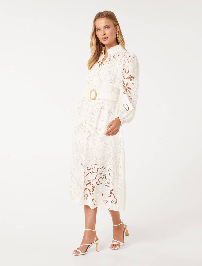 Victoria Broderie Midi Dress Forever New