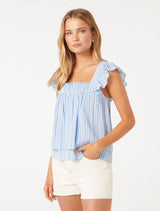 Briony Stripe Babydoll Top Forever New