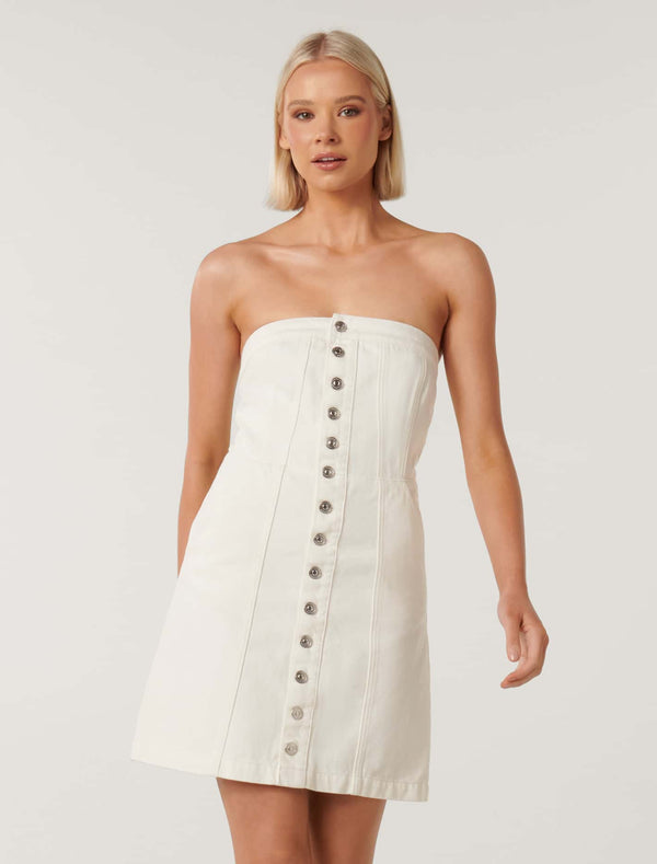 Cici Denim Corset Dress Forever New