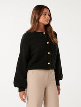 Monroe Cropped Knit Cardigan Forever New
