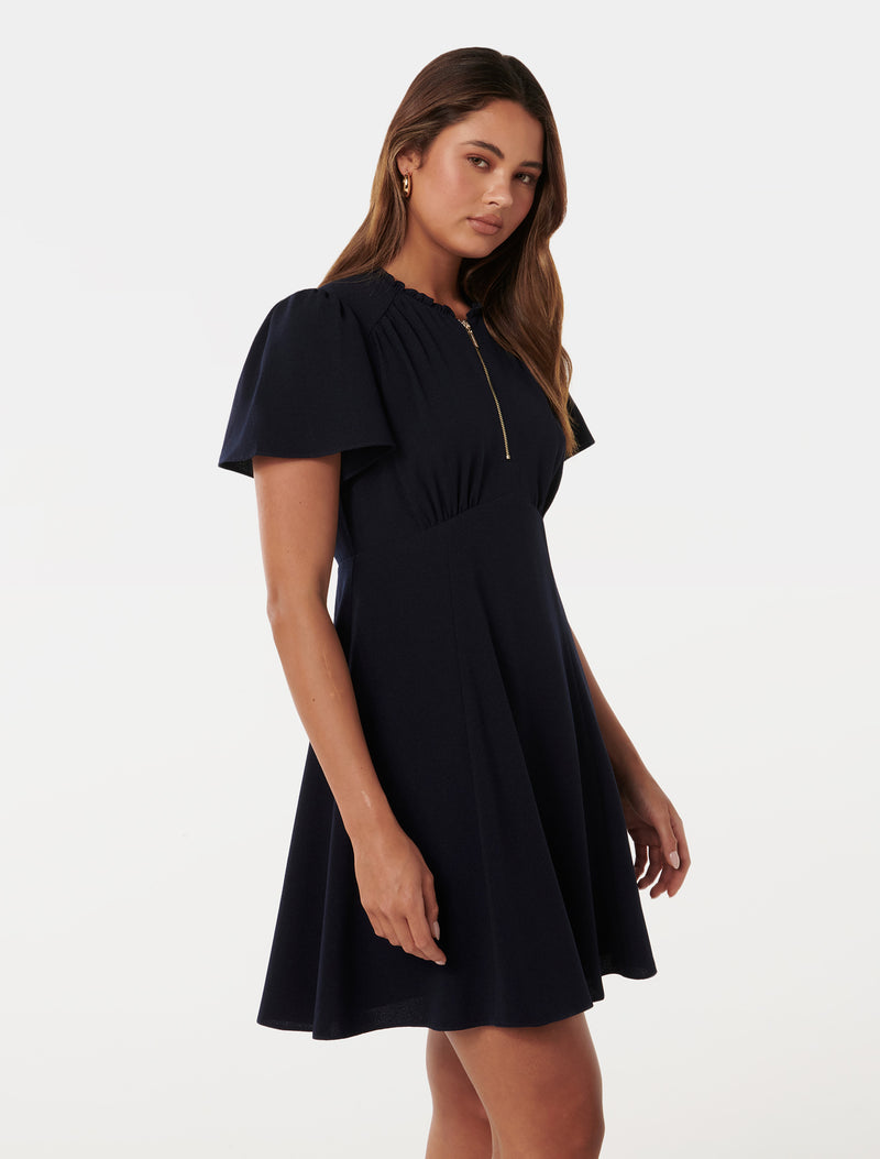 Kerrie Zip Detail Mini Dress Forever New
