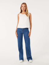 Laila Linen Tank Top Forever New