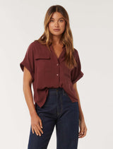 Sawyer Oversized Short Sleeve Shirt Forever New