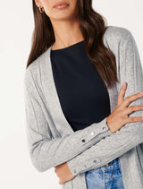 Daphne Long Line Ribbed Cardigan Forever New