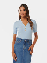 Elaine Petite Button Up Top Forever New