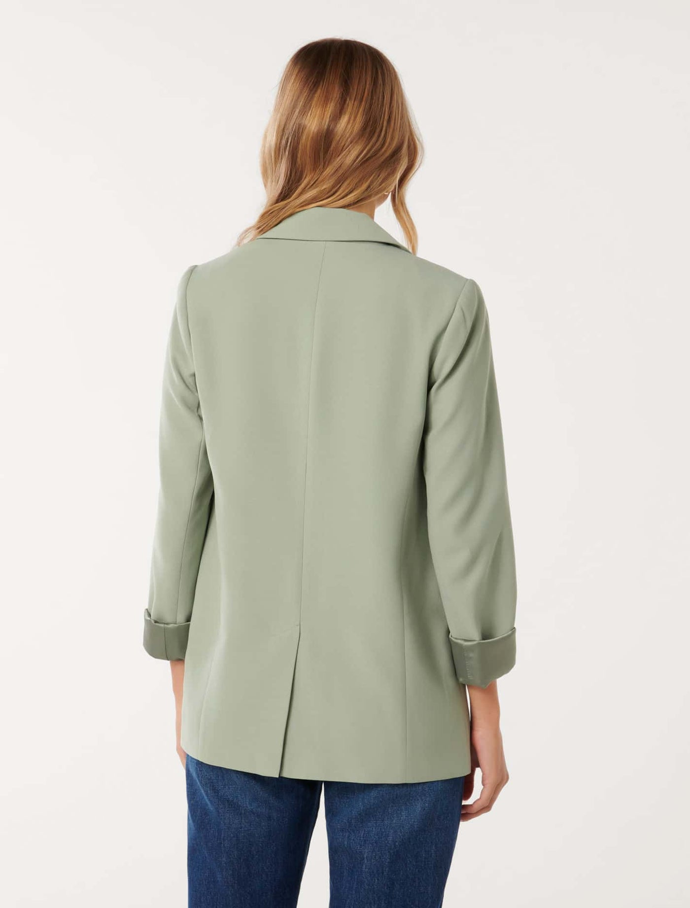 Green boyfriend blazer best sale