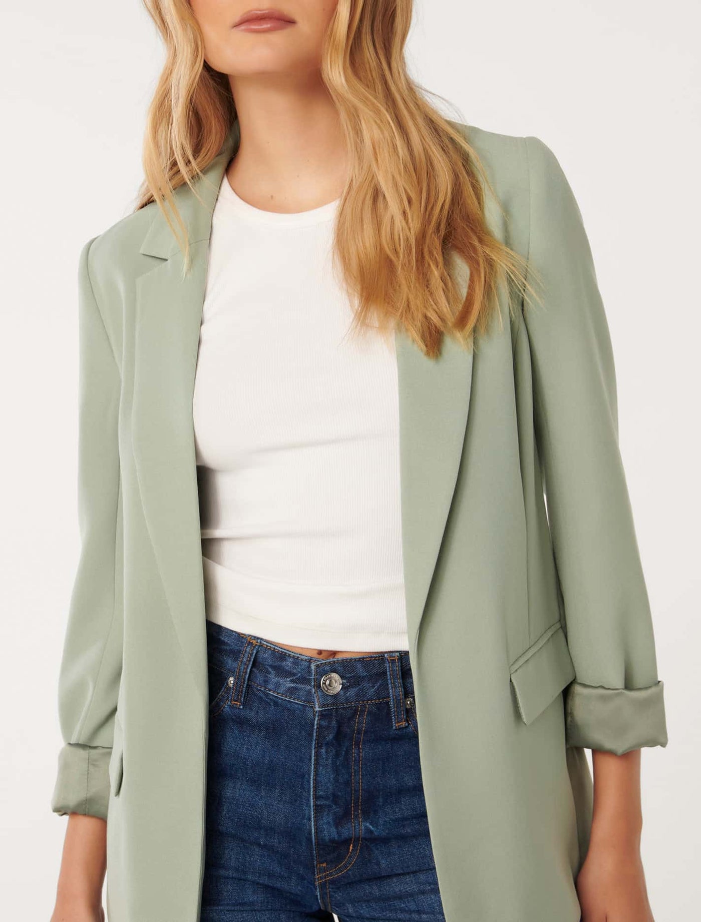 Mason Boyfriend Blazer Moss Green Forever New