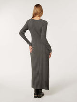 Lyla Crew Neck Detail Knit Dress Forever New