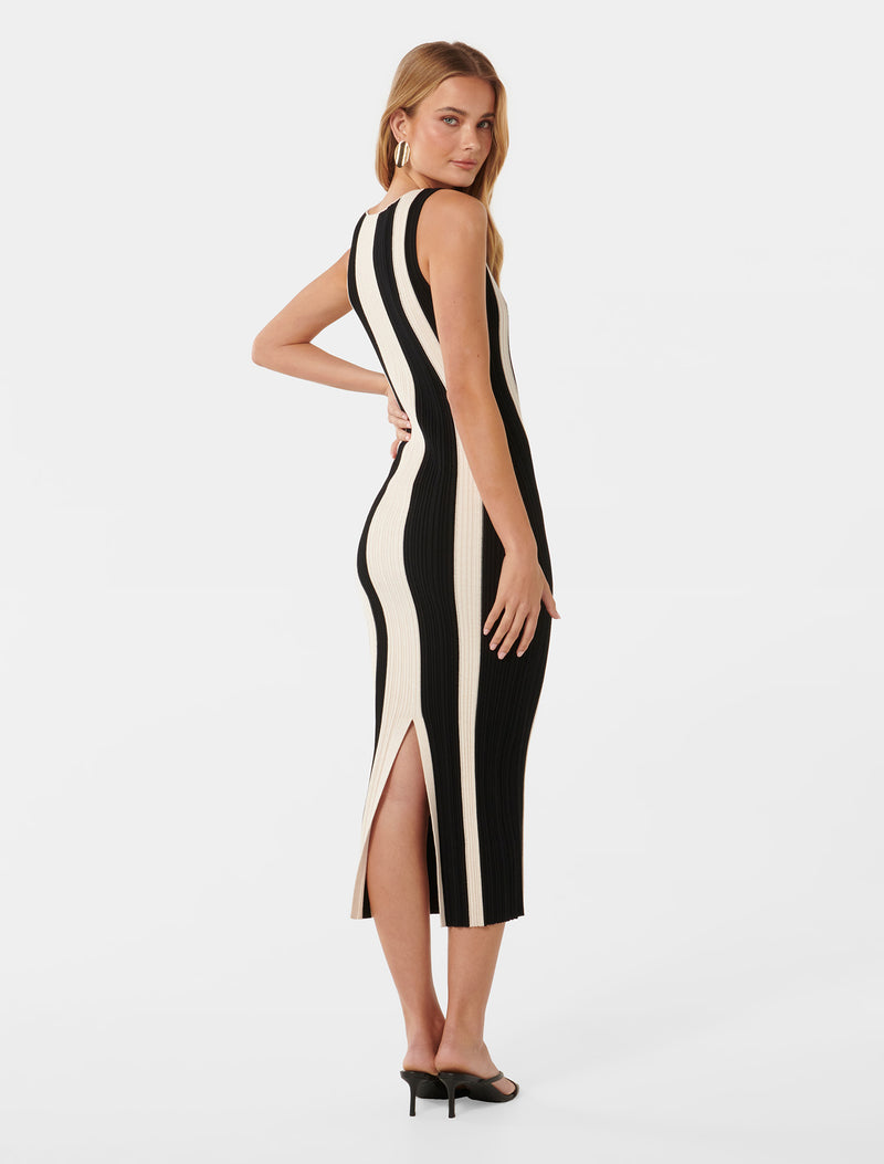Emmie Vertical Striped Midi Dress Forever New