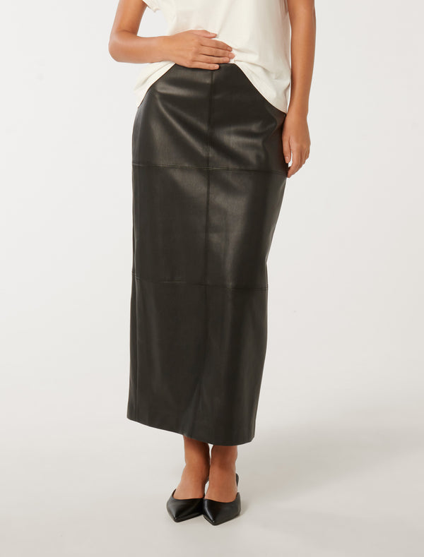 Billie Vegan Leather Maxi Skirt Forever New