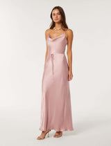 Lucy Satin Cowl Maxi Dress Forever New