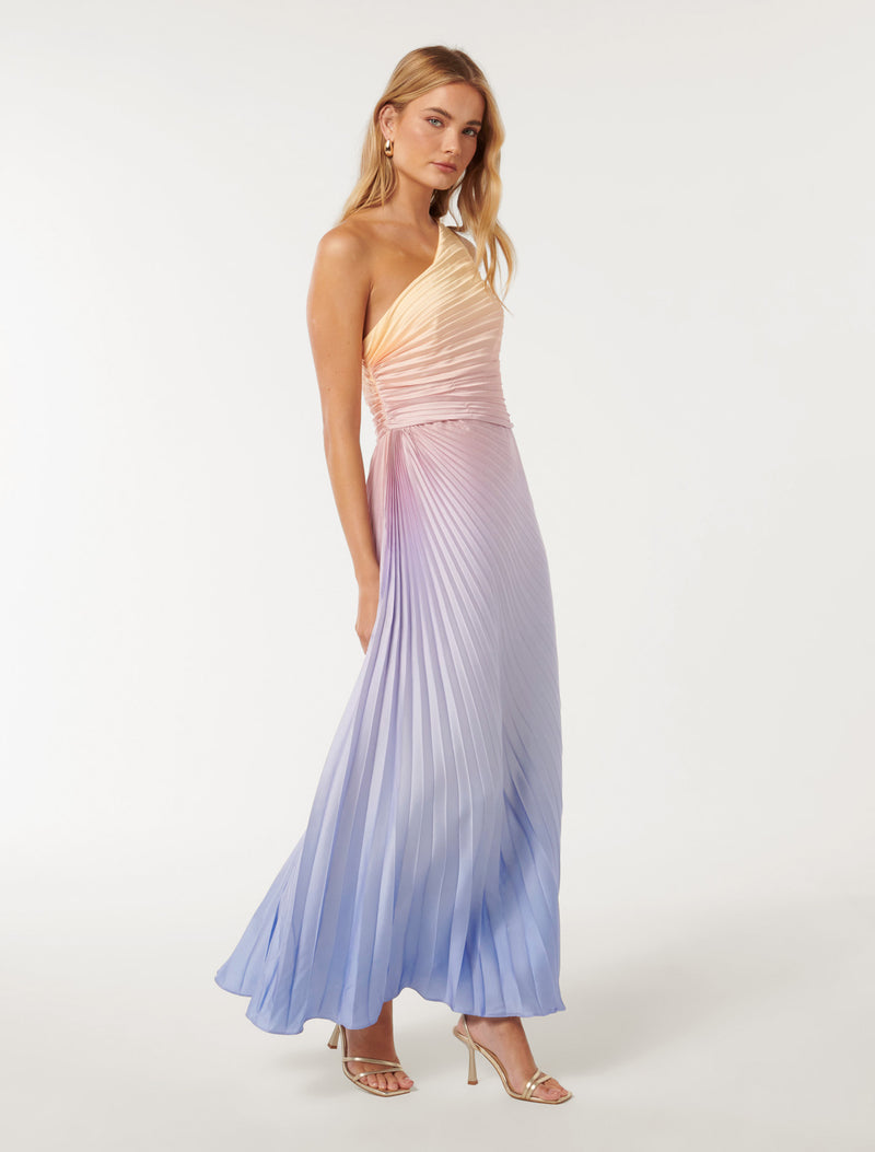 Paula Pleated One Shoulder Maxi Dress Forever New