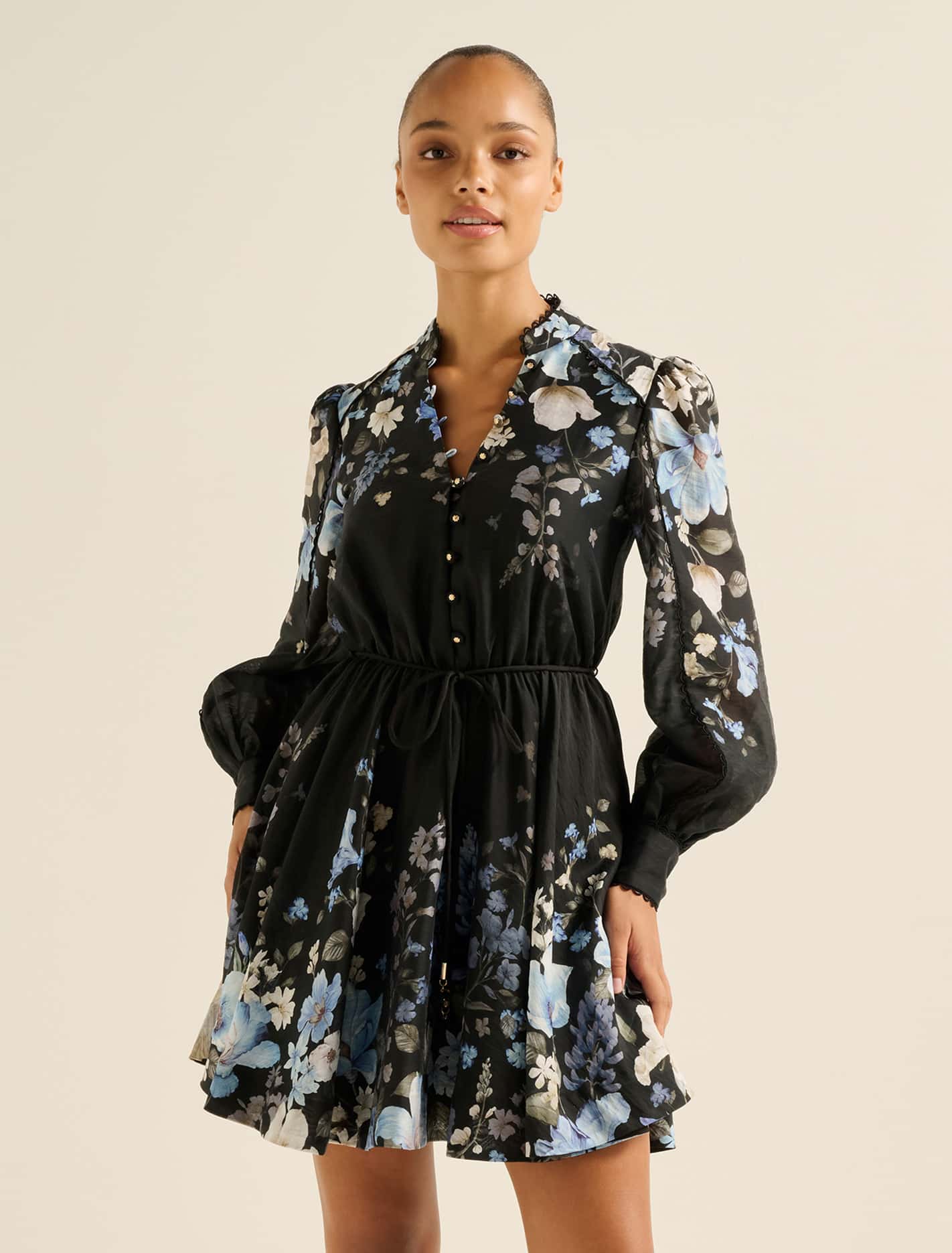 Vienna Trim Detail Skater Dress Mila Floral Forever New