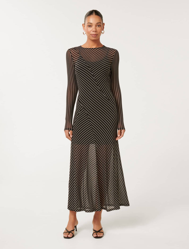 Libby Mesh Spliced Midi Dress Forever New