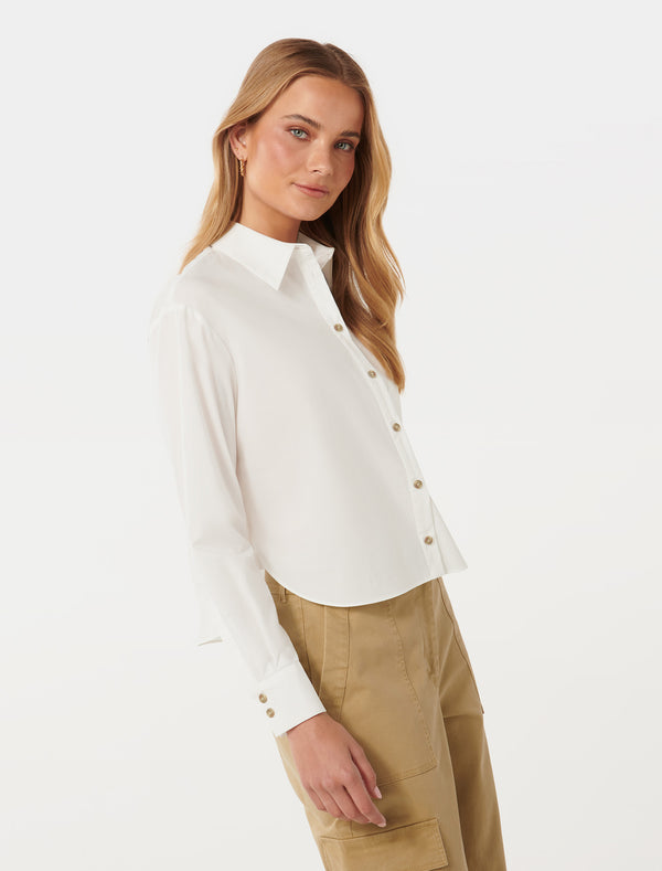 Buy Women's Pleated Long Sleeve Button Down Longline Blouse Shirt