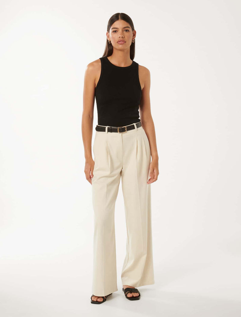 Belted wide leg pants best sale