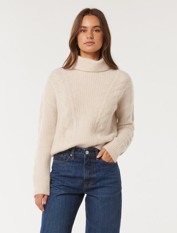 Blaire Engineered Cable Knit Jumper Forever New