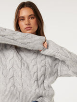 Mila Boxy Crew Neck Cable Jumper Forever New