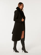 Monica Fur Collar Wrap Coat Forever New