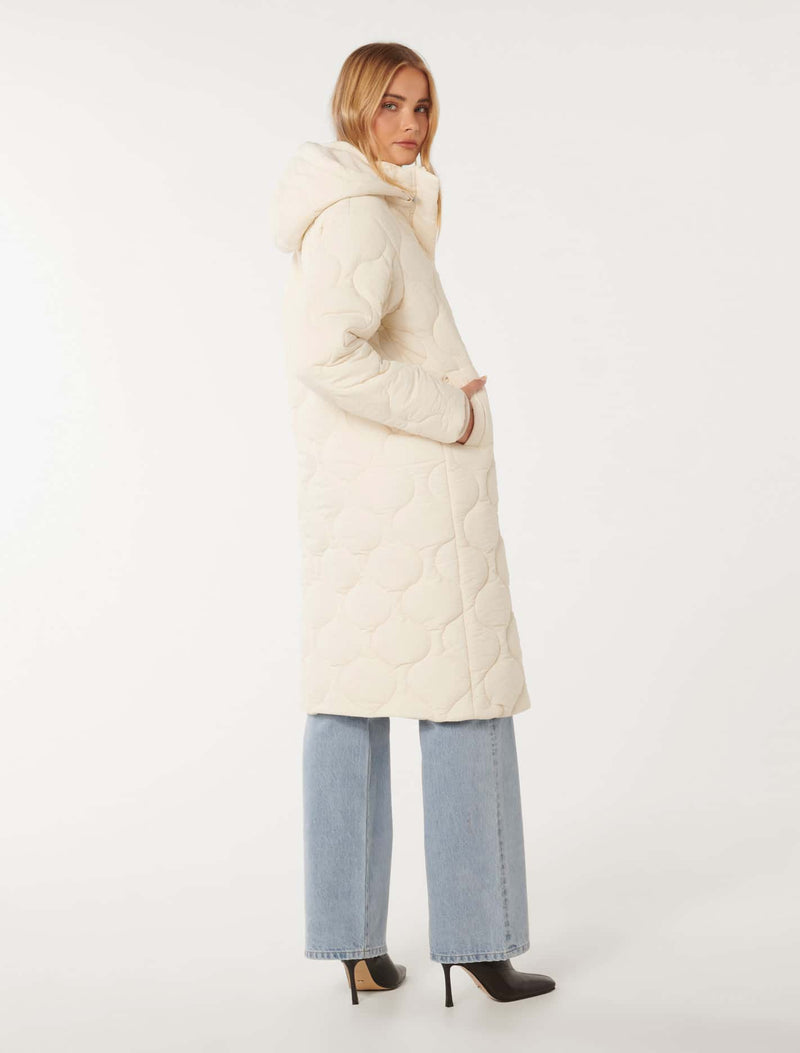 Portia Longline Quilted Puffer Jacket Forever New