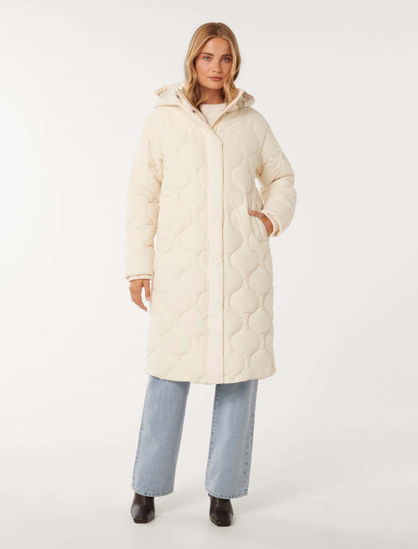 Portia Longline Quilted Puffer Jacket Forever New