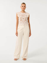 Zara Frill Crochet Top Forever New