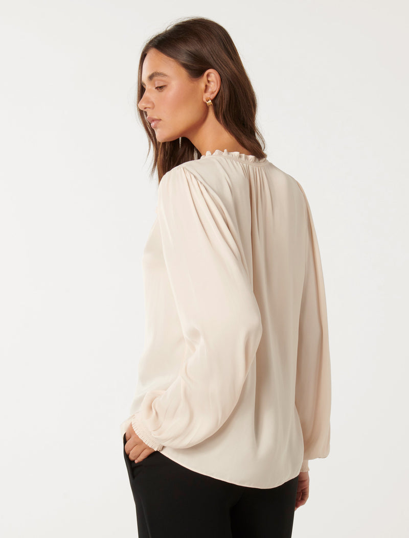 Reese Ruched Shoulder Top Forever New