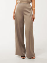 Emila Satin Wide Leg Pants Forever New