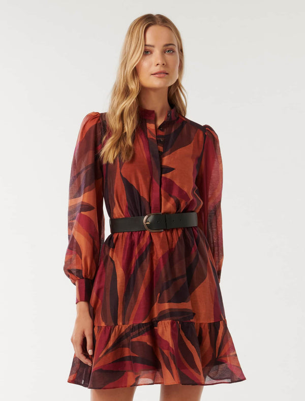 Hollie Blouson Sleeve Mini Dress Forever New