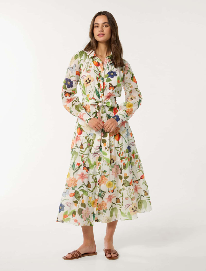 Sylvie Tiered Shirt Midi Dress Forever New